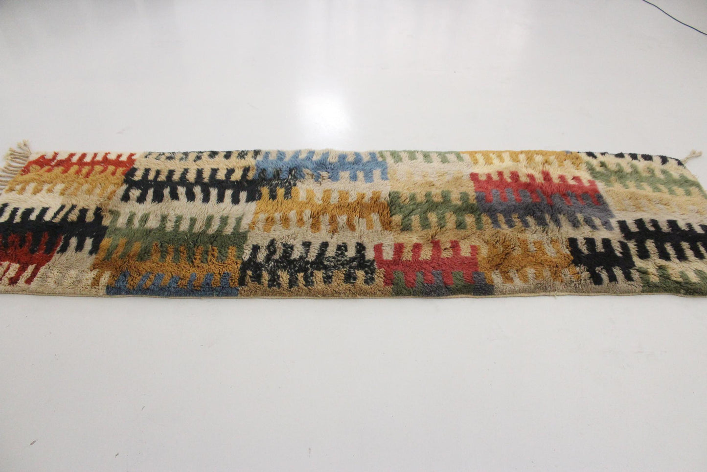 New moroccan runner rug - multicolored - Mrirt - 2.8x9.9feet / 85x302cm