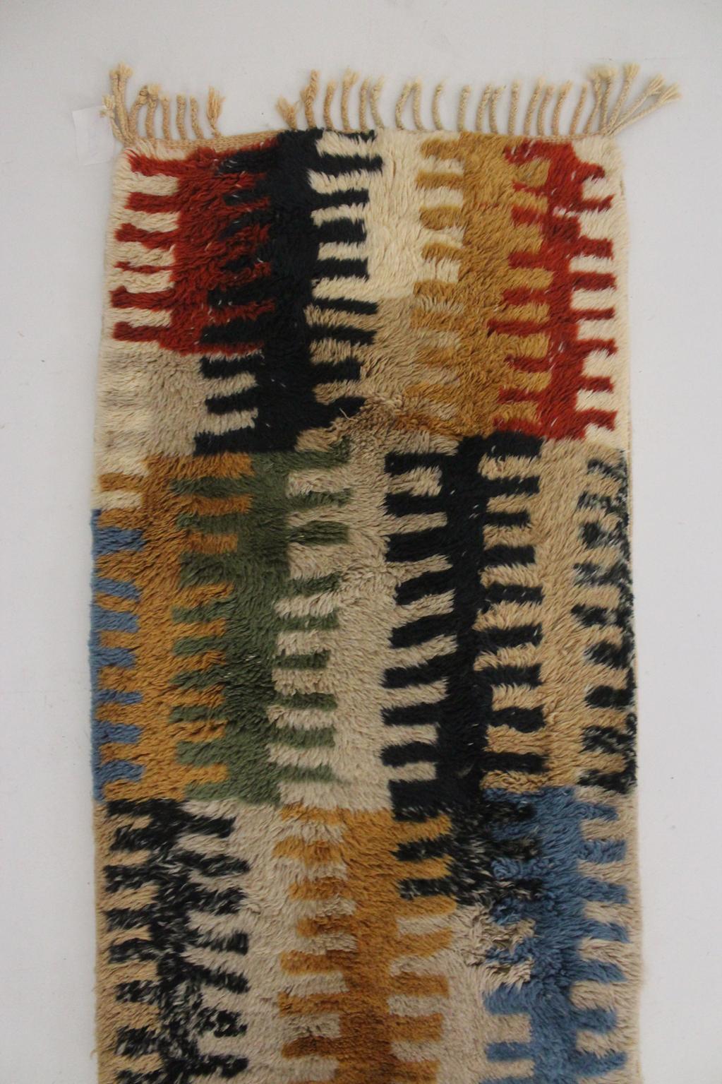 New moroccan runner rug - multicolored - Mrirt - 2.8x9.9feet / 85x302cm