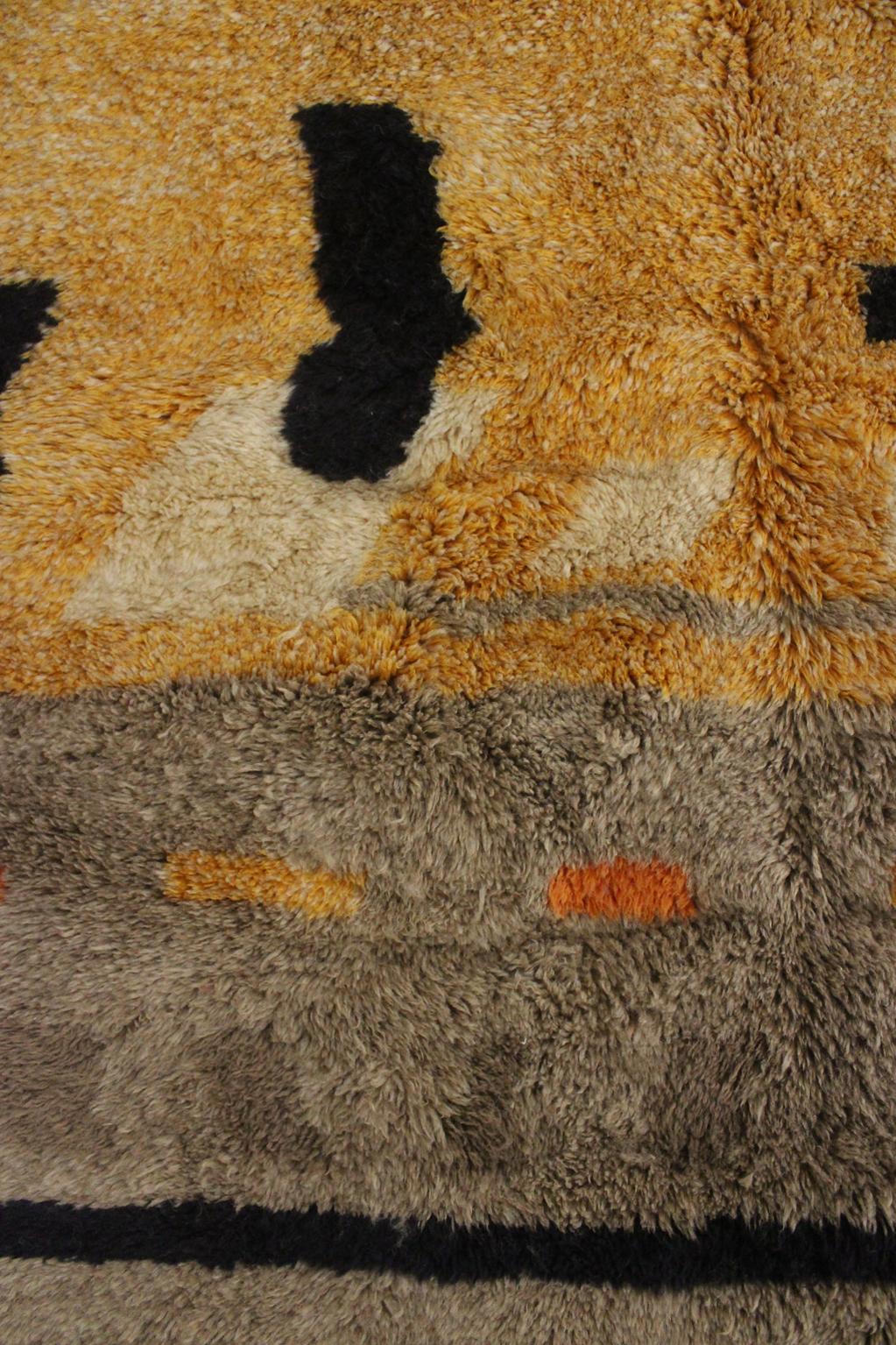 New area moroccan rug - beige, yellow, orange, green - Mrirt - 6.9x10feet / 210x305cm